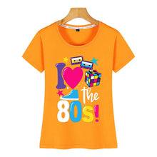 Load image into Gallery viewer, Tops T Shirt Women i love 80 nostalgic 1980 years O-Neck Vintage Short Female Tshirt