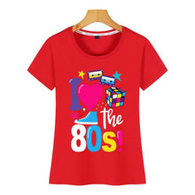 Load image into Gallery viewer, Tops T Shirt Women i love 80 nostalgic 1980 years  O-Neck Vintage Short Female Tshirt
