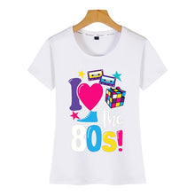 Load image into Gallery viewer, Tops T Shirt Women i love 80 nostalgic 1980 years  O-Neck Vintage Short Female Tshirt
